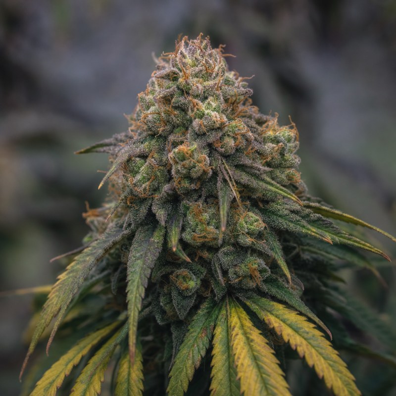 Outdoor macro photograph of the Runtz Auto flower on a living plant