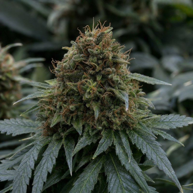 Outdoor macro photograph of the Aliens On Moonshine flower on a living plant