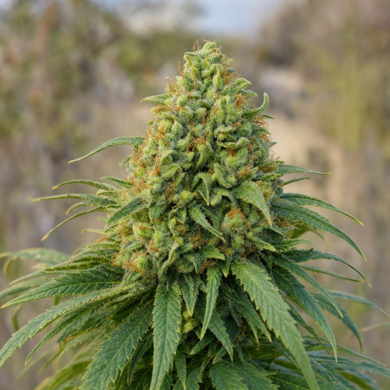 Outdoor macro photograph of the Allen Wrench flower on a living plant