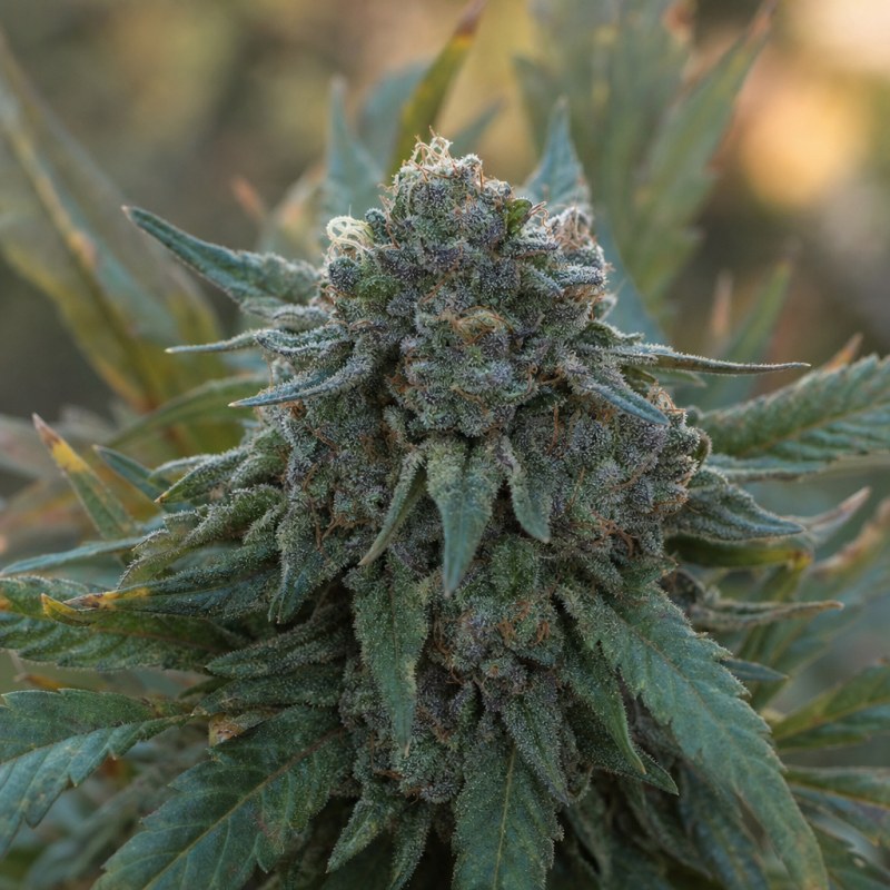 Outdoor macro photograph of the Banana Diesel flower on a living plant