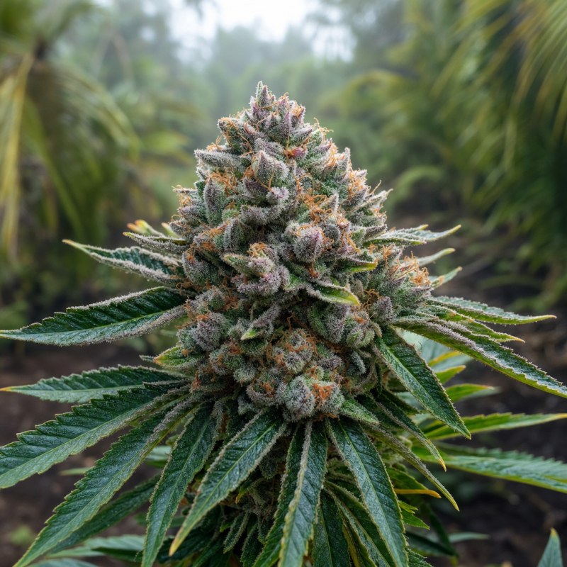 Outdoor macro photograph of the Black '84 flower on a living plant