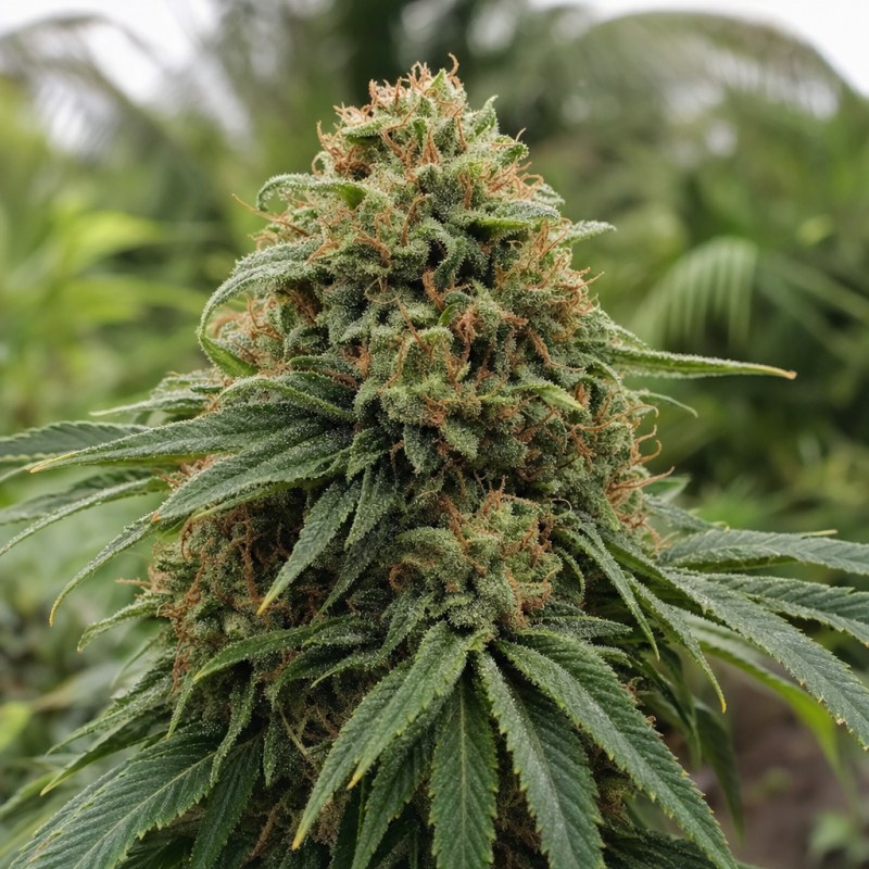 Outdoor macro photograph of the Cookie Monster flower on a living plant