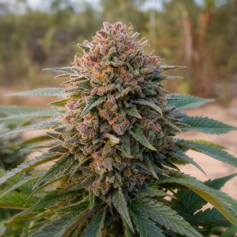 Outdoor macro photograph of the El Perro flower on a living plant