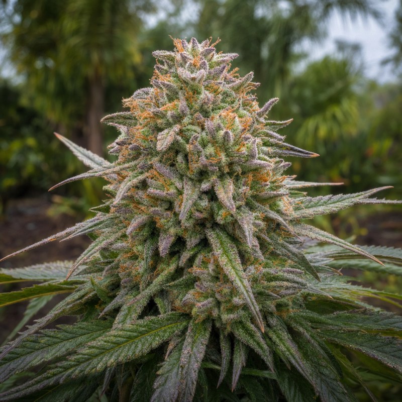 Outdoor macro photograph of the Goo flower on a living plant