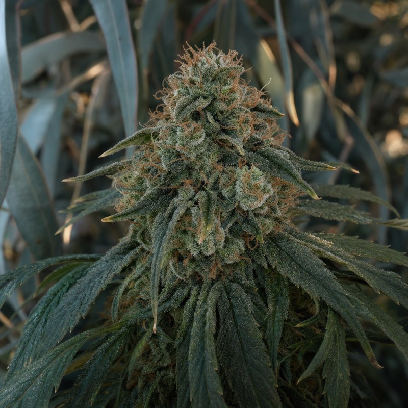 Outdoor macro photograph of the Gorilla Biscuit flower on a living plant