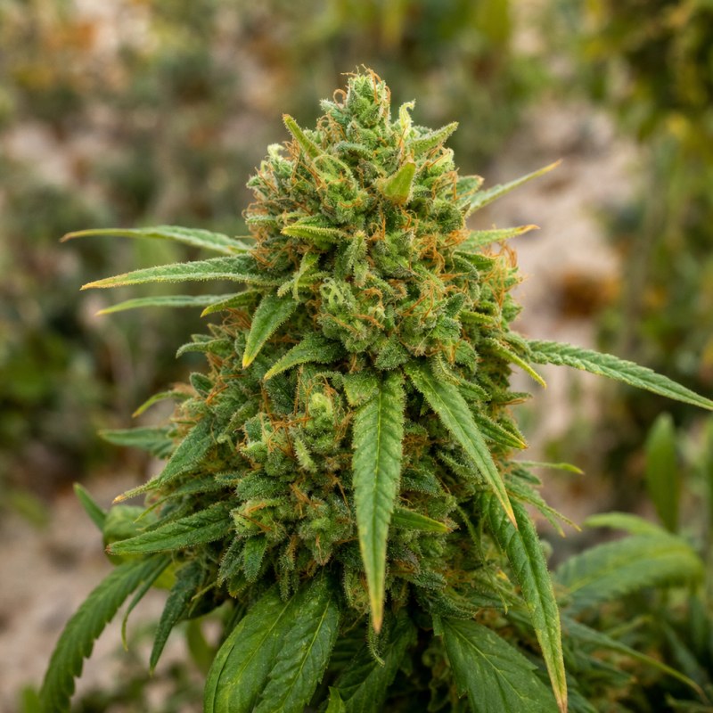 Outdoor macro photograph of the Maui Auto flower on a living plant