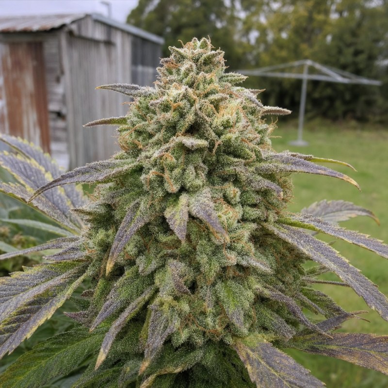 Outdoor macro photograph of the Pink Panther flower on a living plant