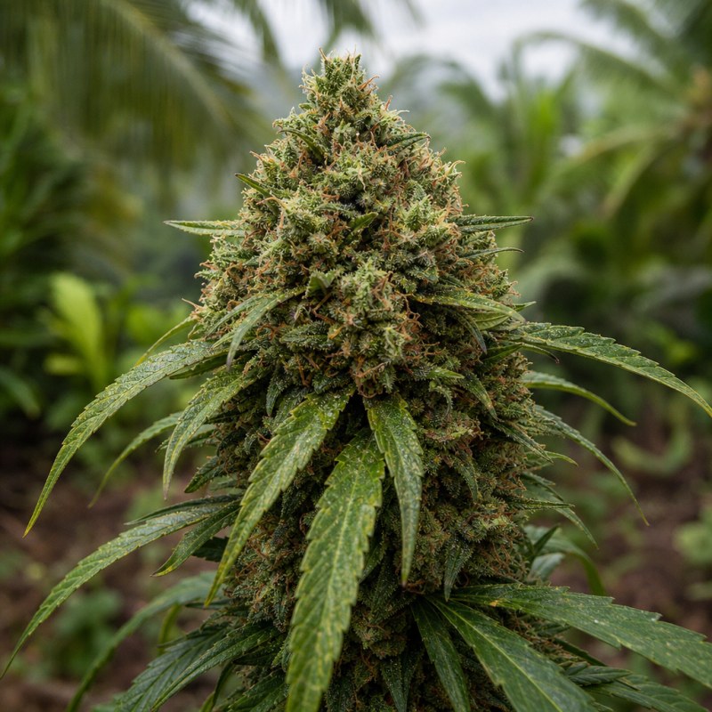 Outdoor macro photograph of the Sour Bubble flower on a living plant