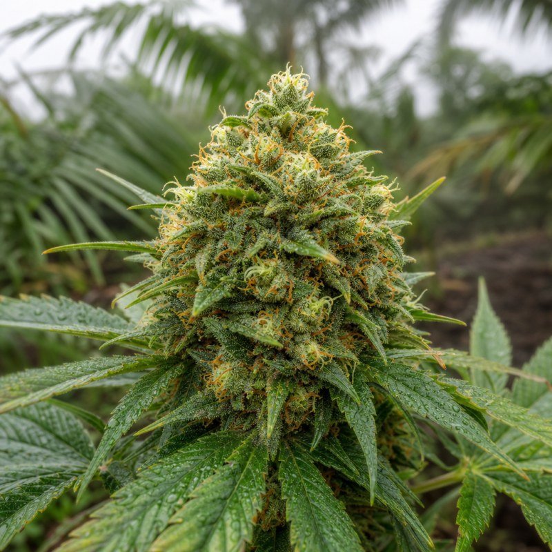 Outdoor macro photograph of the Tangerine Power flower on a living plant