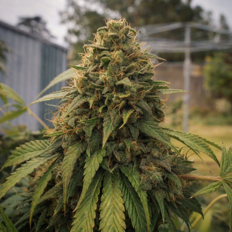 Outdoor macro photograph of the Critical Mass flower on a living plant