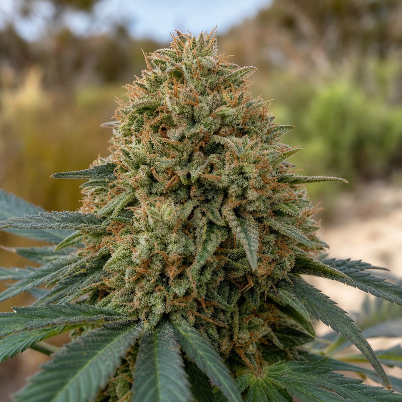 Outdoor macro photograph of the A-Train flower on a living plant