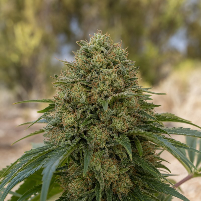 Outdoor macro photograph of the Afghan Skunk flower on a living plant
