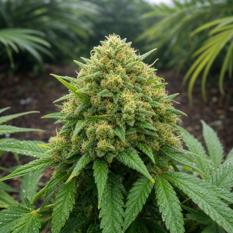 Outdoor macro photograph of the Area 51 flower on a living plant
