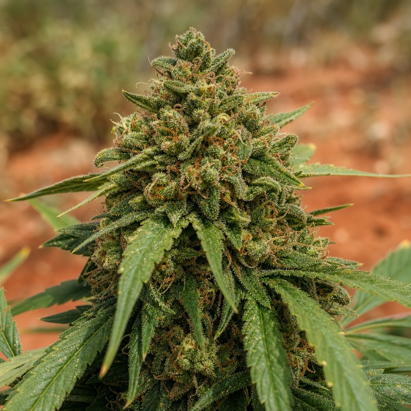 Outdoor macro photograph of the Chocolate Chunk flower on a living plant