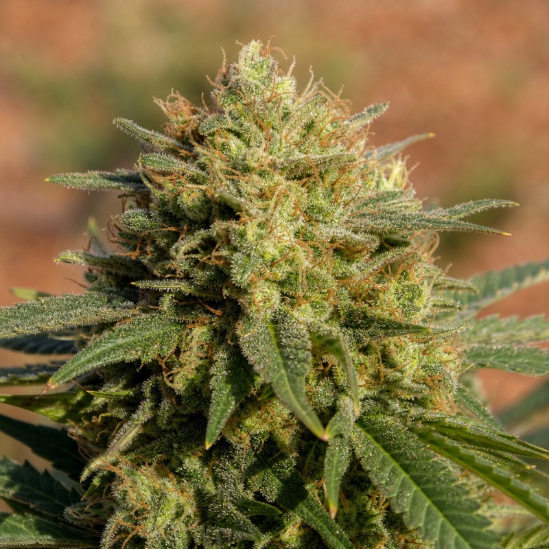 Outdoor macro photograph of the Dirty Girl flower on a living plant