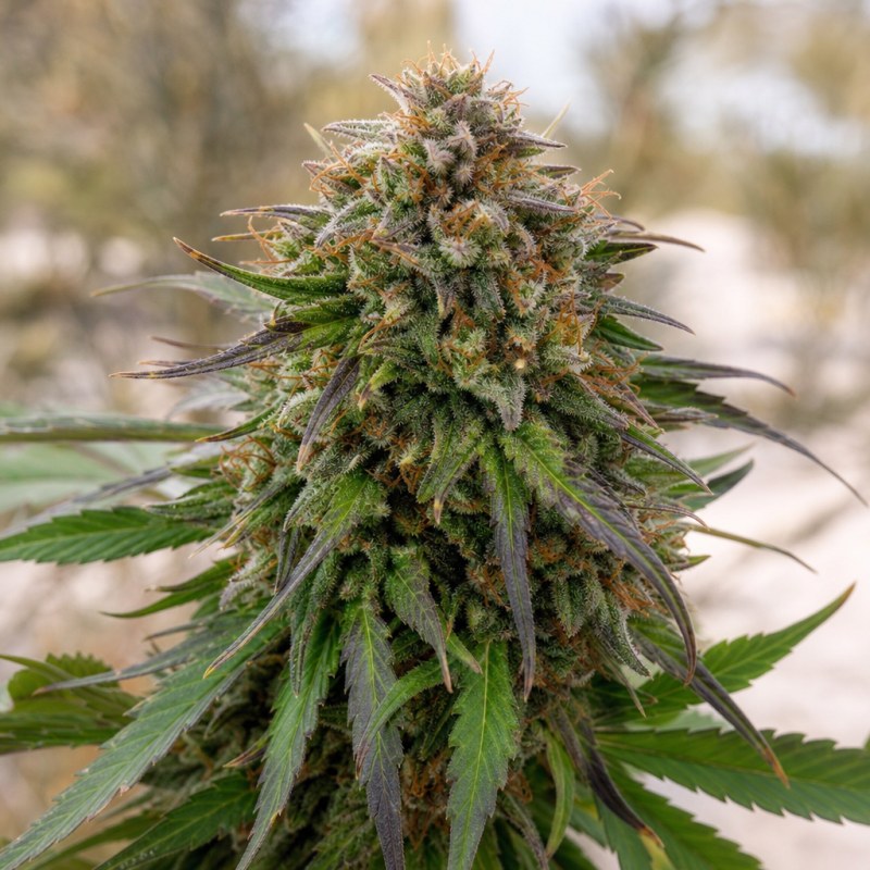 Outdoor macro photograph of the Domino flower on a living plant