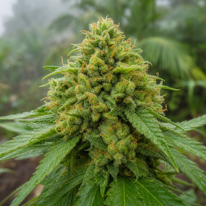 Outdoor macro photograph of the Dutch Dragon flower on a living plant