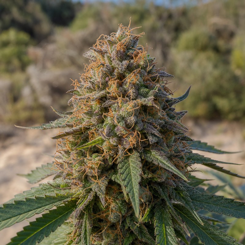 Outdoor macro photograph of the Funky Monkey flower on a living plant
