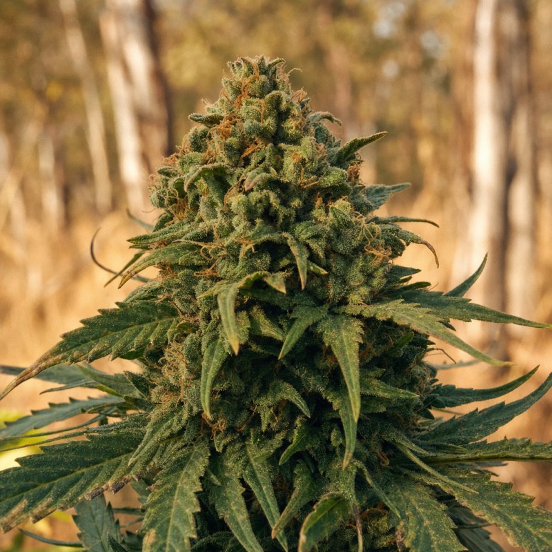 Outdoor macro photograph of the Romulan flower on a living plant