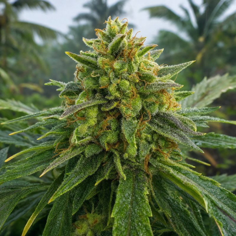 Outdoor macro photograph of the Tetra Express Auto flower on a living plant